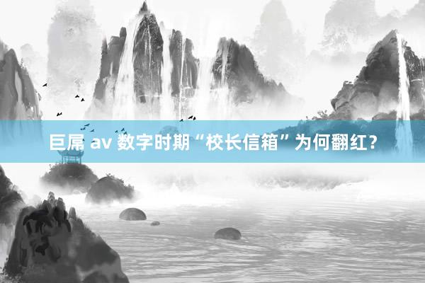 巨屌 av 数字时期“校长信箱”为何翻红？